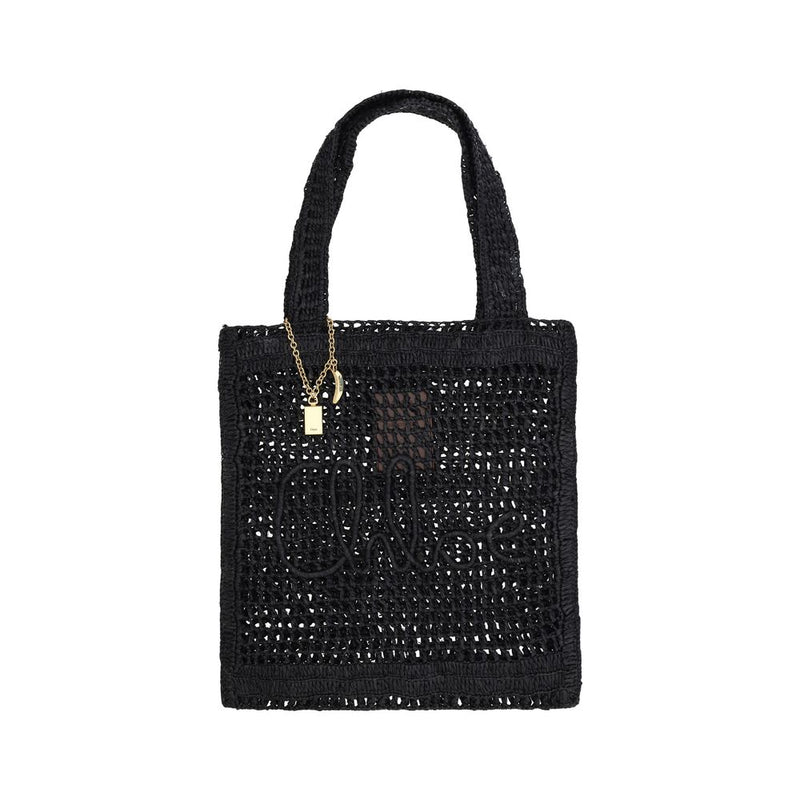 Chloé Black Raffia Raffia Bag