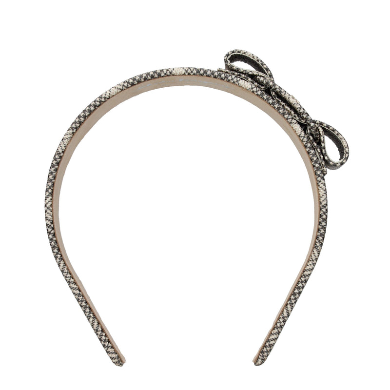 Salvatore Ferragamo Beige Leather Hair Bow