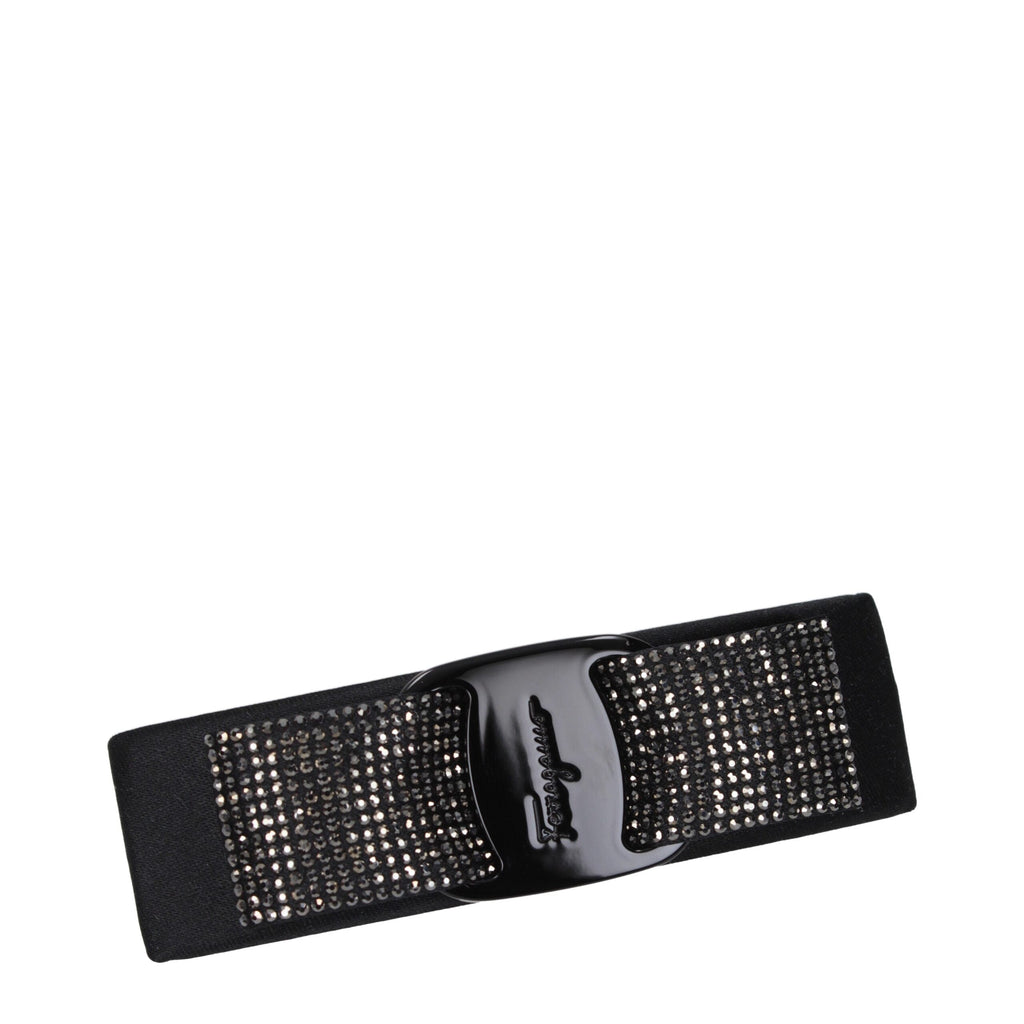 Salvatore Ferragamo Black Fabric Hair Clip