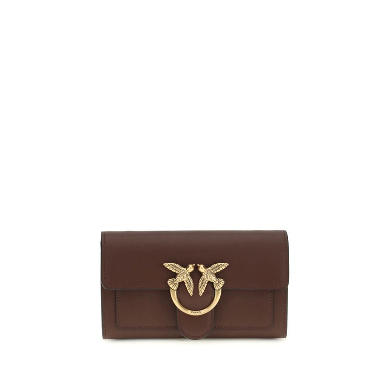 PINKO Brown Calf Leather Bos Taurus Shoulder Bag