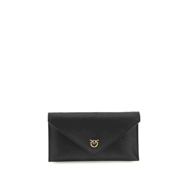 PINKO Black Calf Leather Bos Taurus Shoulder Bag
