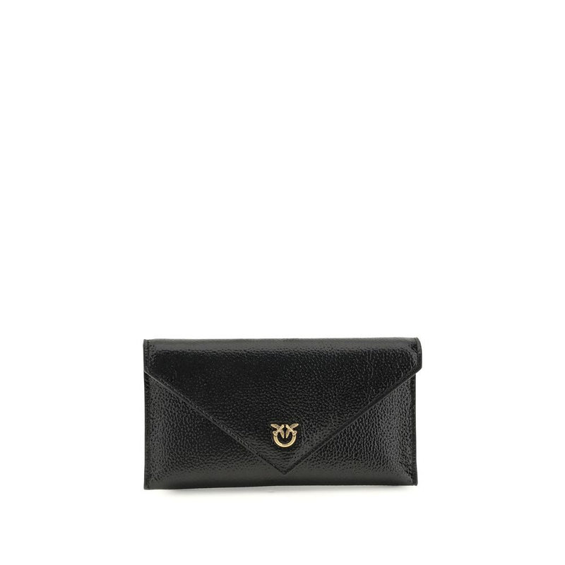 PINKO Black Calf Leather Bos Taurus Shoulder Bag