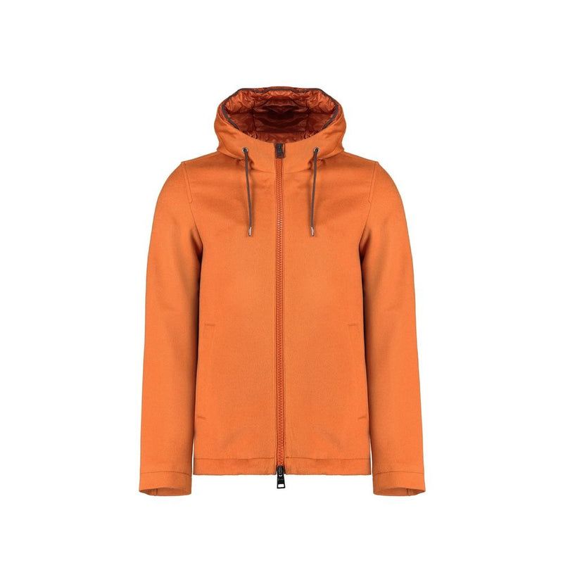 Herno Orange Cashmere Full-Length Jacket