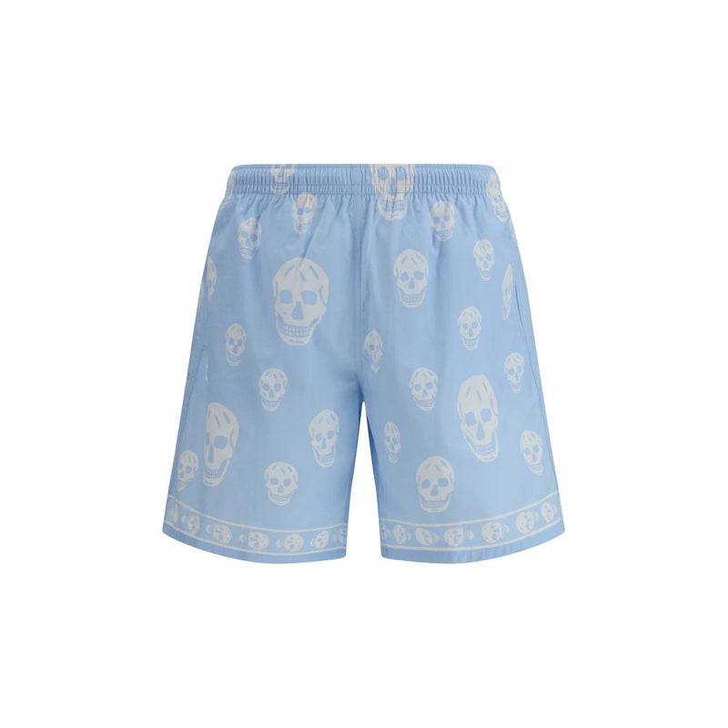 Alexander McQueen Light Blue Polyamide Bermuda Shorts
