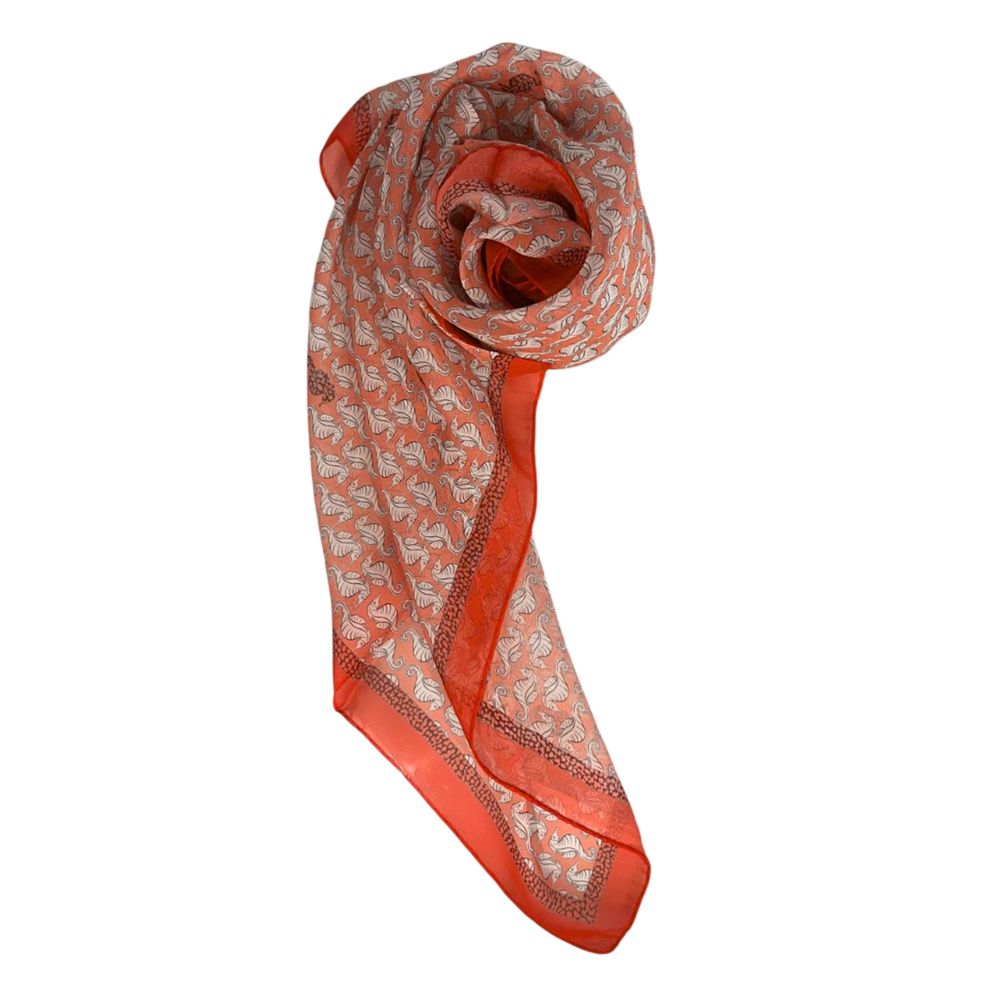 Borbonese Red Silk Women Scarf - ClickThatClicks 