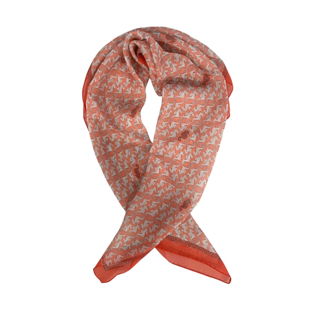 Borbonese Red Silk Women Scarf - ClickThatClicks 