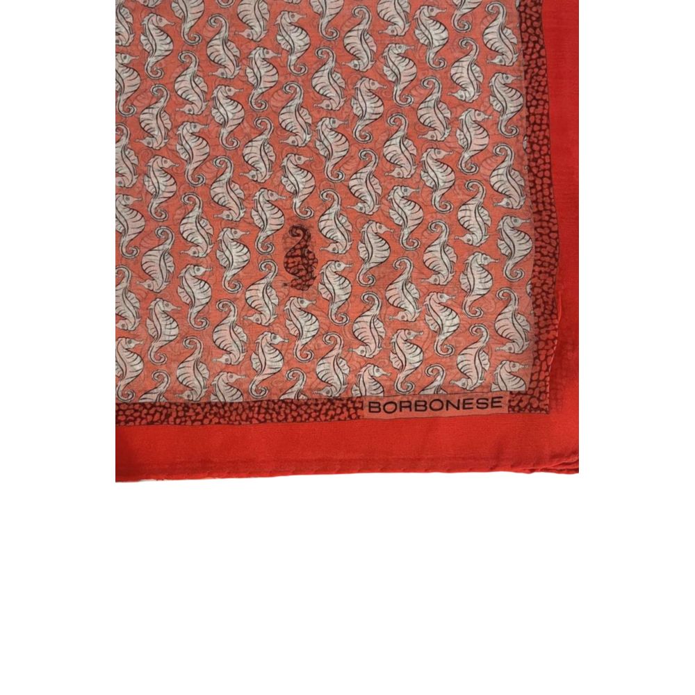 Borbonese Red Silk Women Scarf - ClickThatClicks 