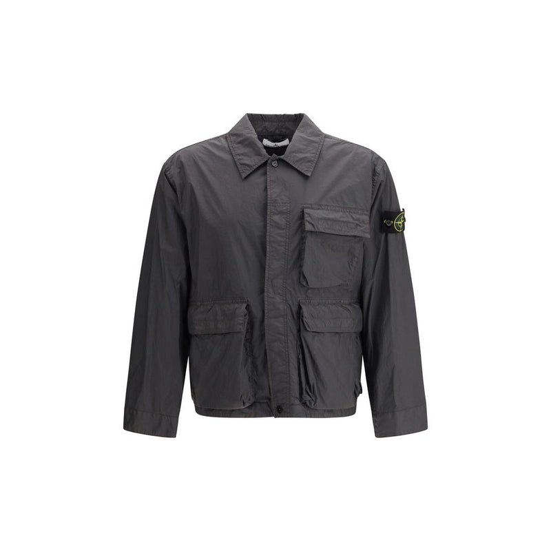 Stone Island Gray Polyamide Coat