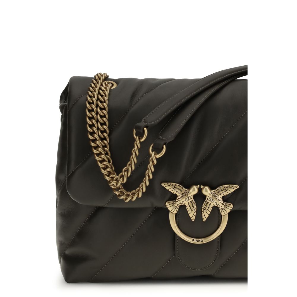 PINKO Bicolor Calf Leather Bos Taurus Shoulder Bag - ClickThatClicks 