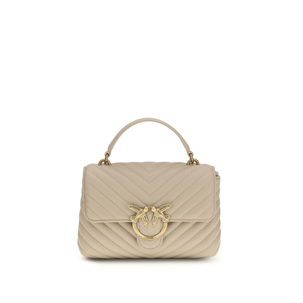 PINKO Beige Calf Leather Bos Taurus Handbag - ClickThatClicks 