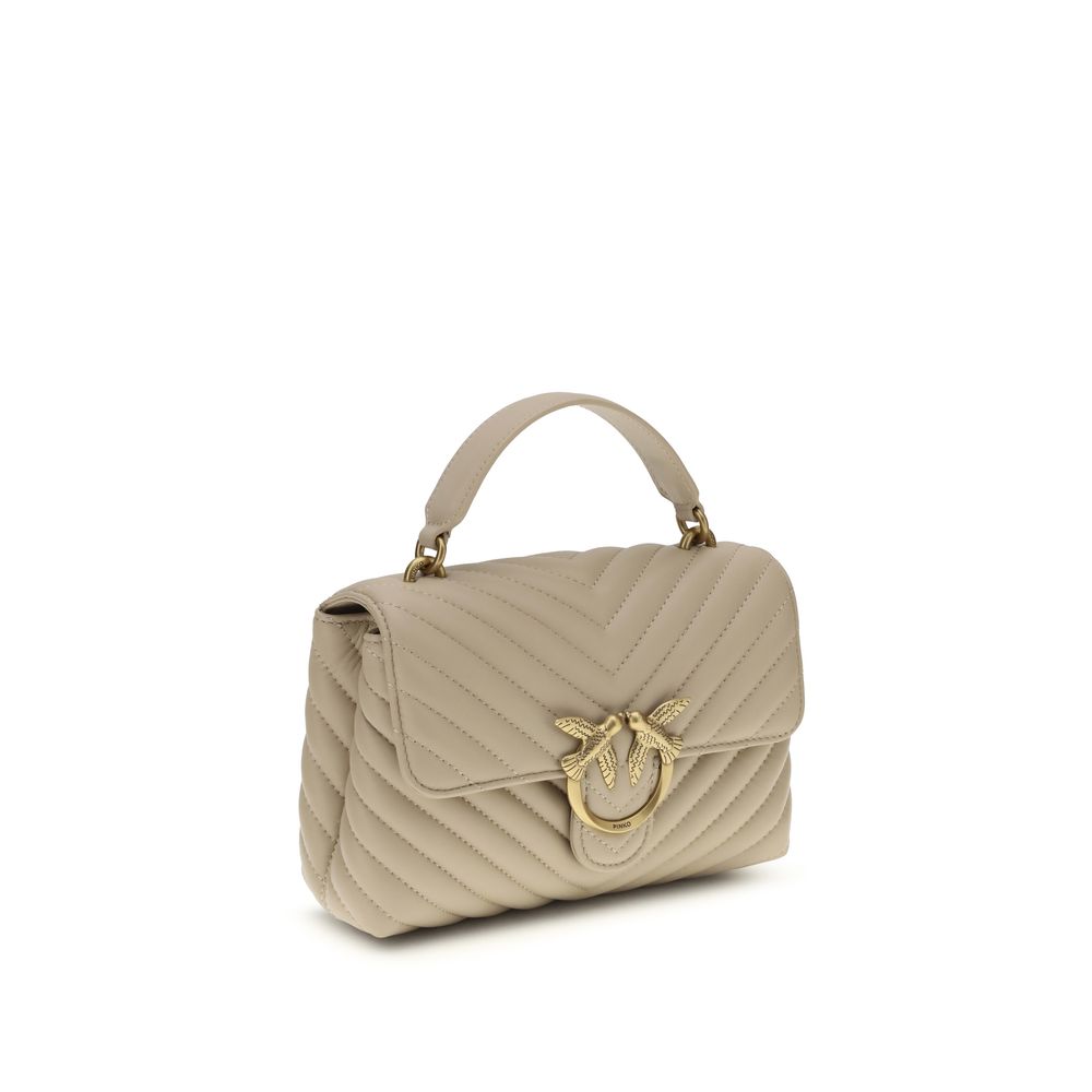 PINKO Beige Calf Leather Bos Taurus Handbag - ClickThatClicks 