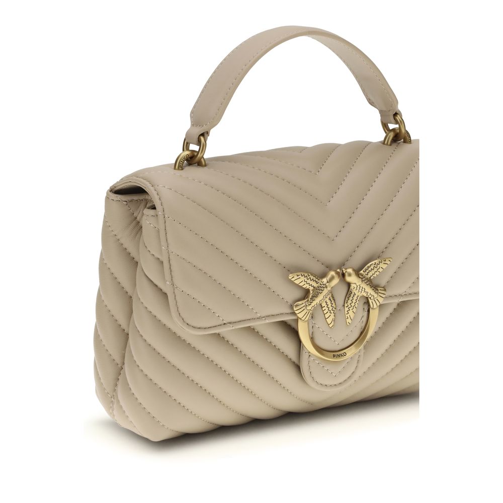 PINKO Beige Calf Leather Bos Taurus Handbag - ClickThatClicks 