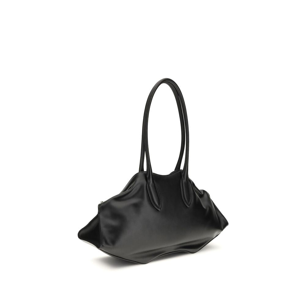 Alexander McQueen Black Calf Leather Bos Taurus Shoulder Bag - ClickThatClicks 