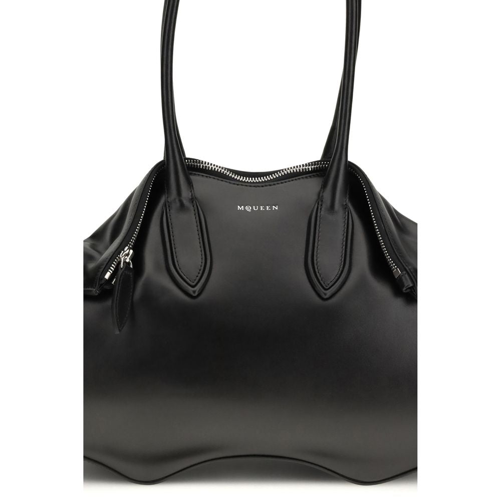 Alexander McQueen Black Calf Leather Bos Taurus Shoulder Bag - ClickThatClicks 