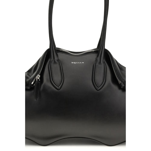 Alexander McQueen Black Calf Leather Bos Taurus Shoulder Bag - ClickThatClicks 