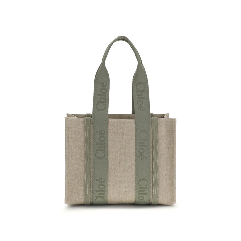 Chloé Beige Linen Shoulder Bag