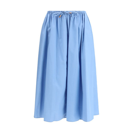 Marni Blue Cotton Midi Skirt - ClickThatClicks 