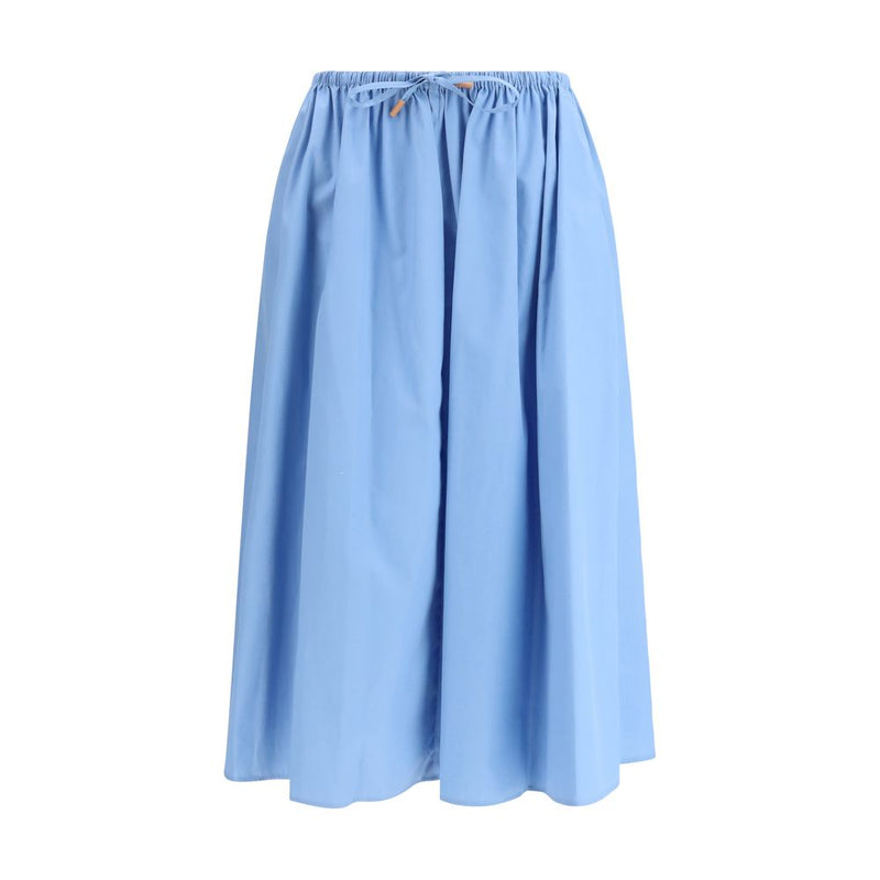 Marni Blue Cotton Midi Skirt