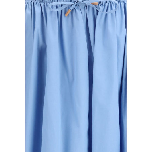 Marni Blue Cotton Midi Skirt - ClickThatClicks 