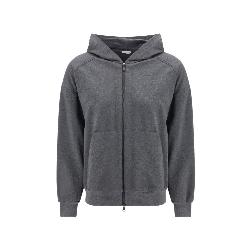 Brunello Cucinelli Gray Cotton Sweatshirt - ClickThatClicks 