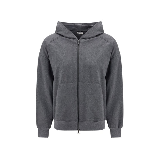 Brunello Cucinelli Gray Cotton Sweatshirt - ClickThatClicks 