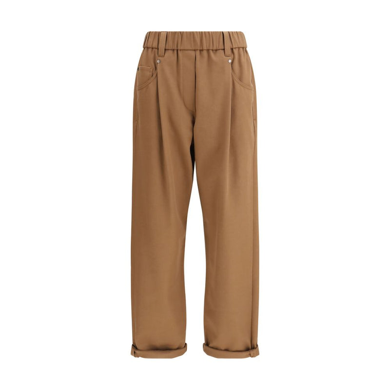 Brunello Cucinelli Brown Cotton Casual Pants