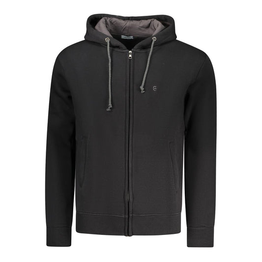 Coveri Moving Black Cotton Men's Hooded Sweatshirt - ClickThatClicks 