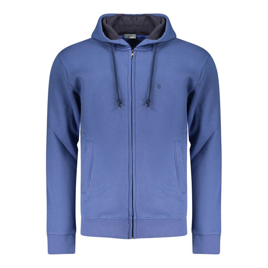 Coveri Moving Blue Cotton Men's Hoodie Sweatshirt - ClickThatClicks 