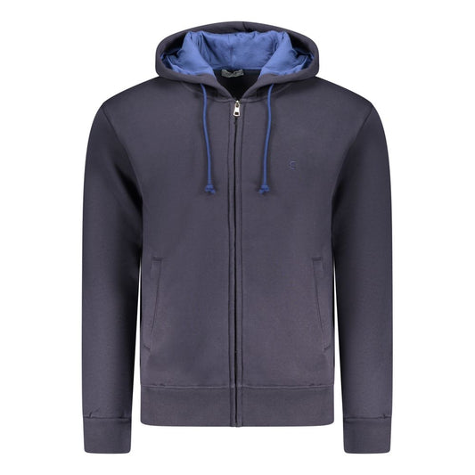 Coveri Moving Blue Cotton Men's Hooded Sweatshirt - ClickThatClicks 