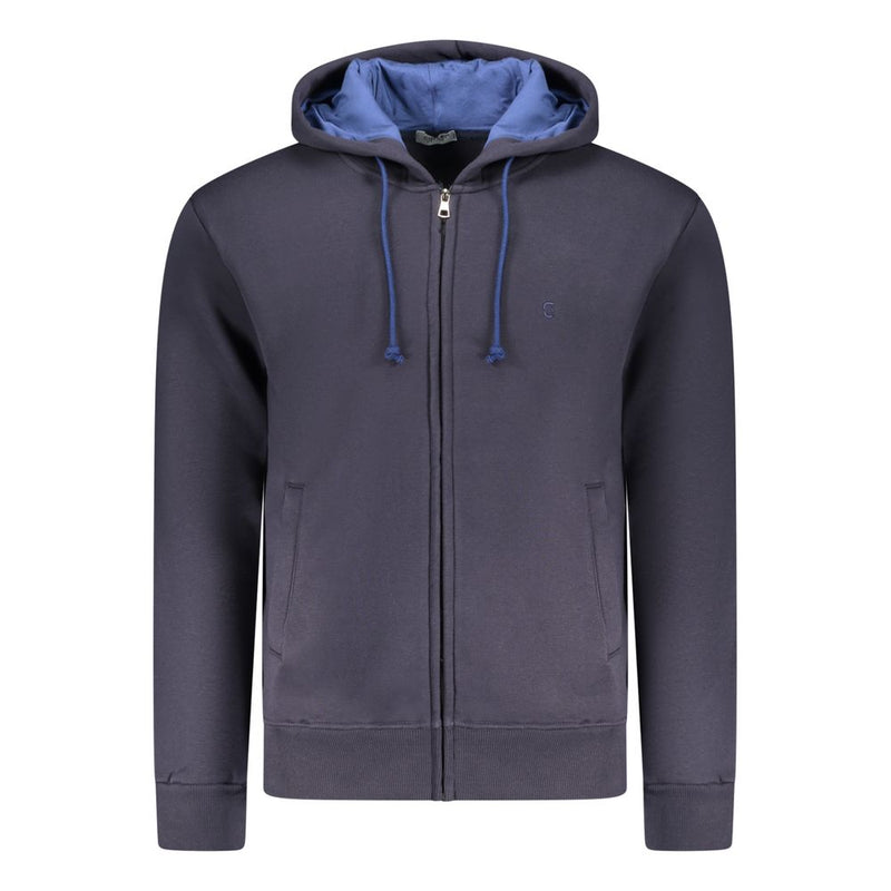 Coveri Moving Blue Cotton Men's Hooded Sweatshirt