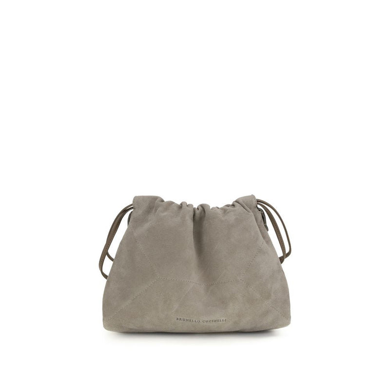 Brunello Cucinelli Gray Calf Leather Bos Taurus Clutch Bag