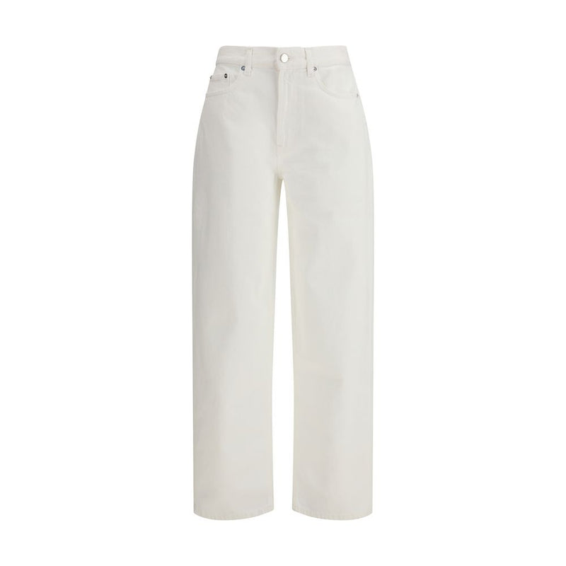 Loulou De Saison Cream Cotton Straight-Leg Jeans