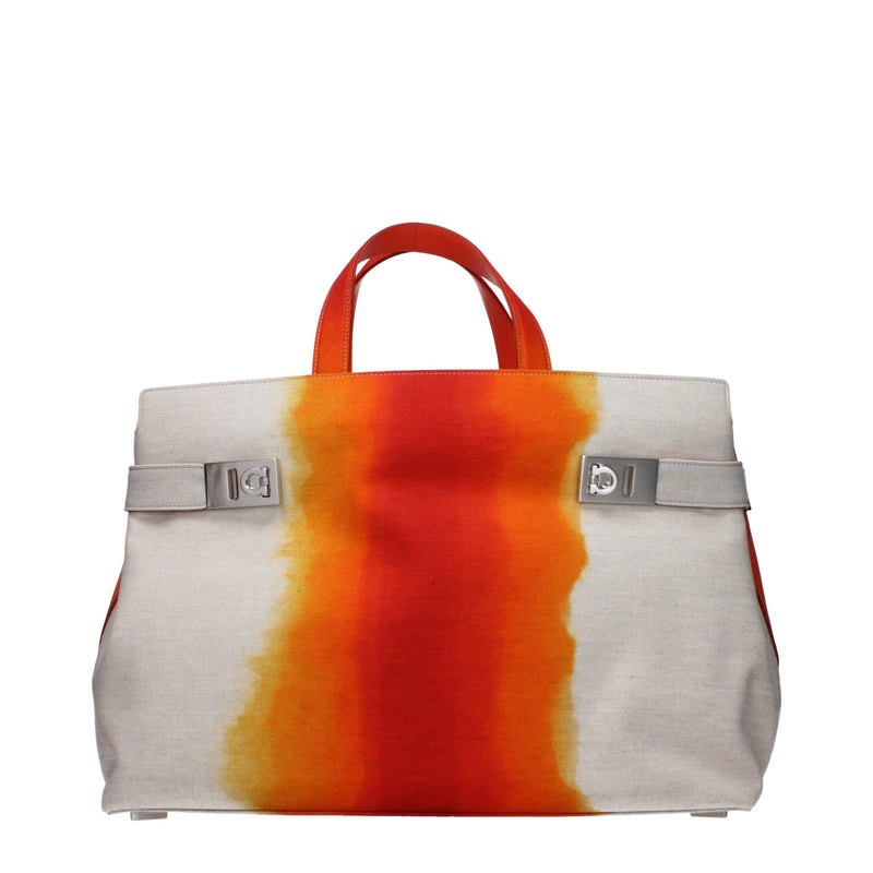 Salvatore Ferragamo Gray Fabric Handbag