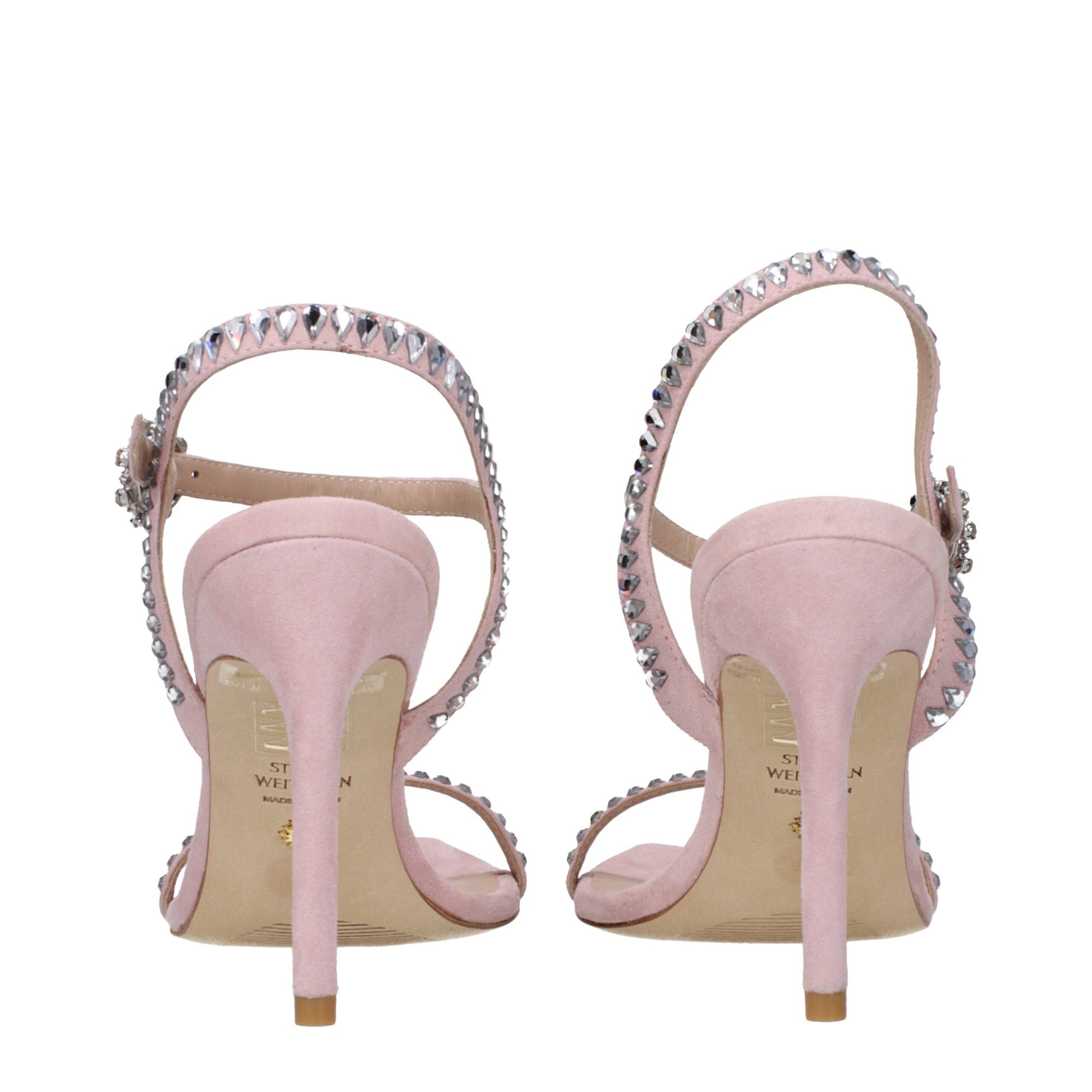 Stuart Weitzman Pink Leather Stiletto Heel Sandals - ClickThatClicks 