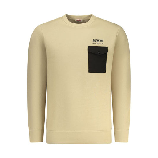 Rifle Beige Cotton Men's Sweatshirt - ClickThatClicks 