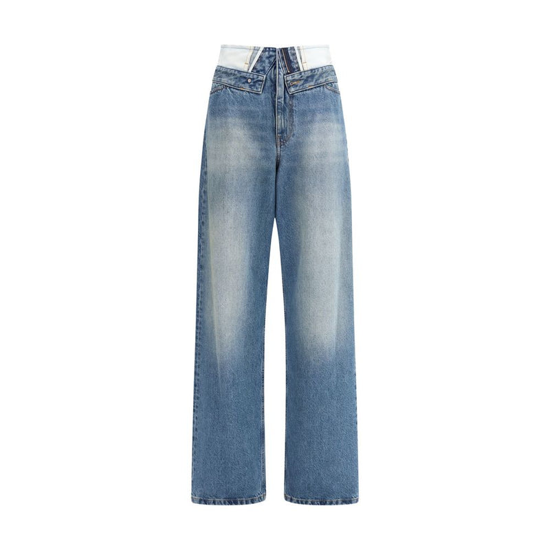 MM6 Light Blue Cotton Straight-Leg Jeans
