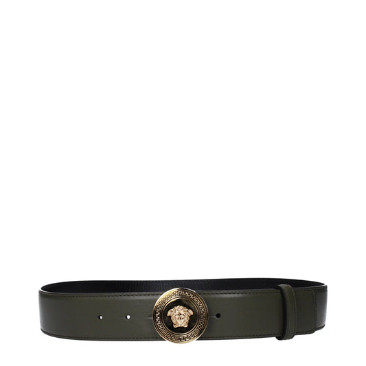 Versace Green Leather Regular Belt - ClickThatClicks 