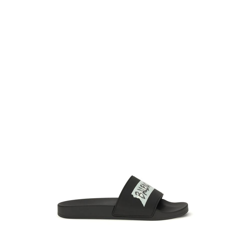 Balenciaga Black Rubber Sandals