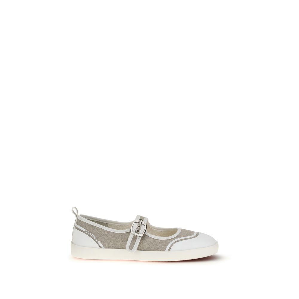 Carel Paris Beige Cotton Ballet Flats - ClickThatClicks 