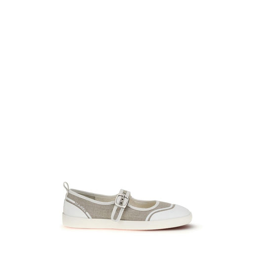 Carel Paris Beige Cotton Ballet Flats - ClickThatClicks 
