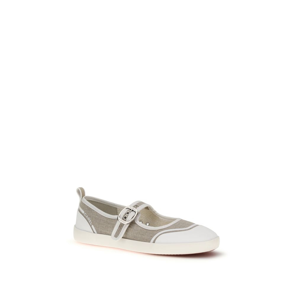 Carel Paris Beige Cotton Ballet Flats - ClickThatClicks 