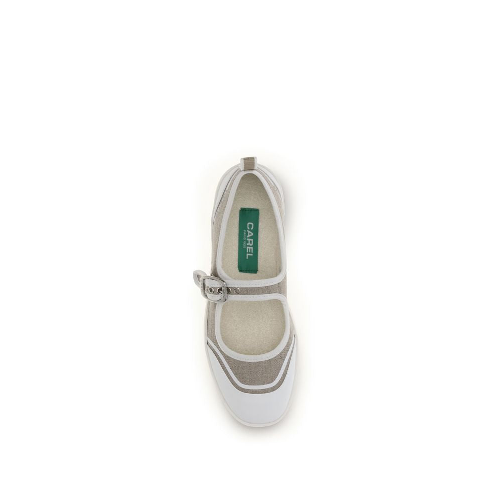 Carel Paris Beige Cotton Ballet Flats - ClickThatClicks 