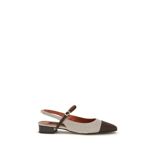 Carel Paris Beige Cotton Ballet Flats - ClickThatClicks 