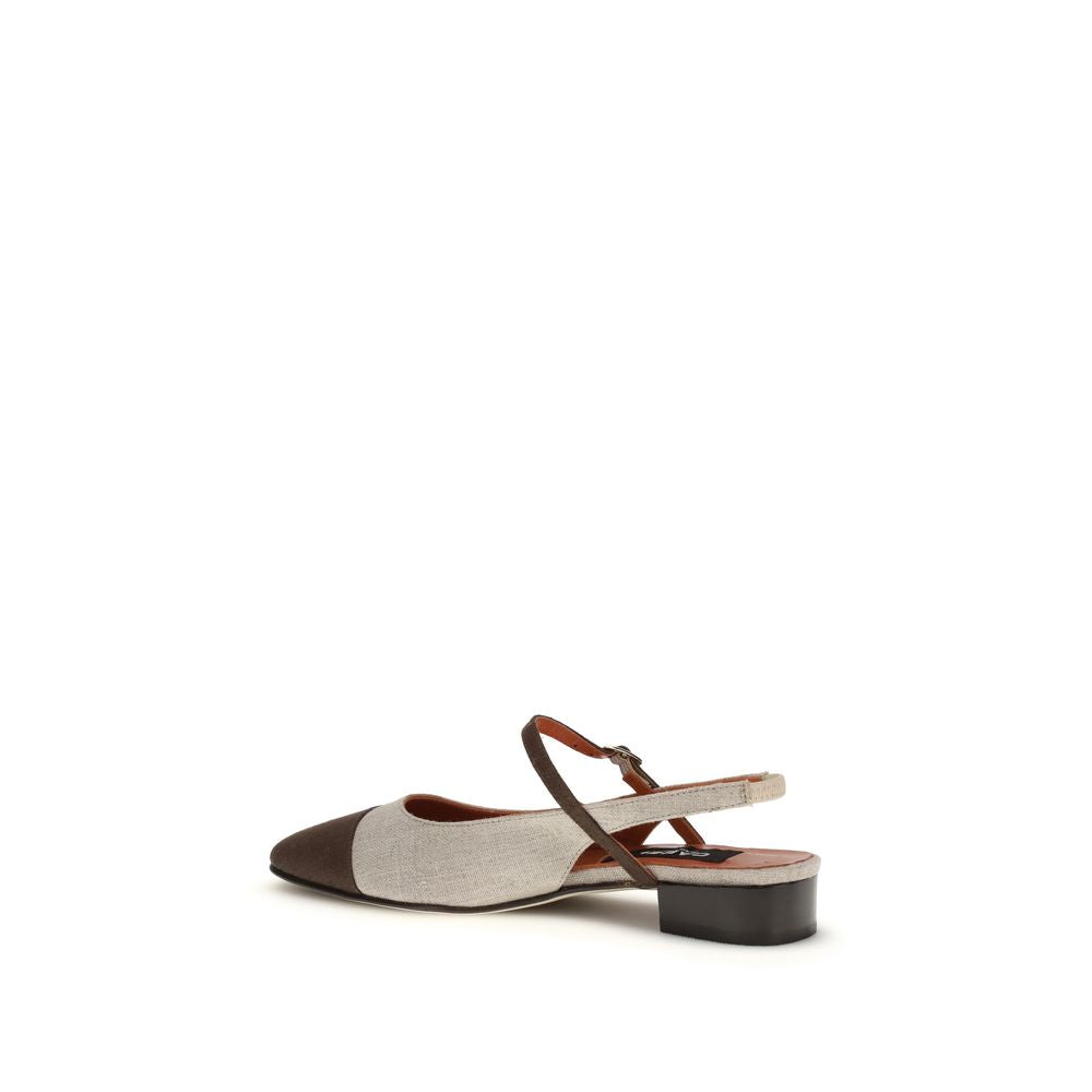 Carel Paris Beige Cotton Ballet Flats - ClickThatClicks 