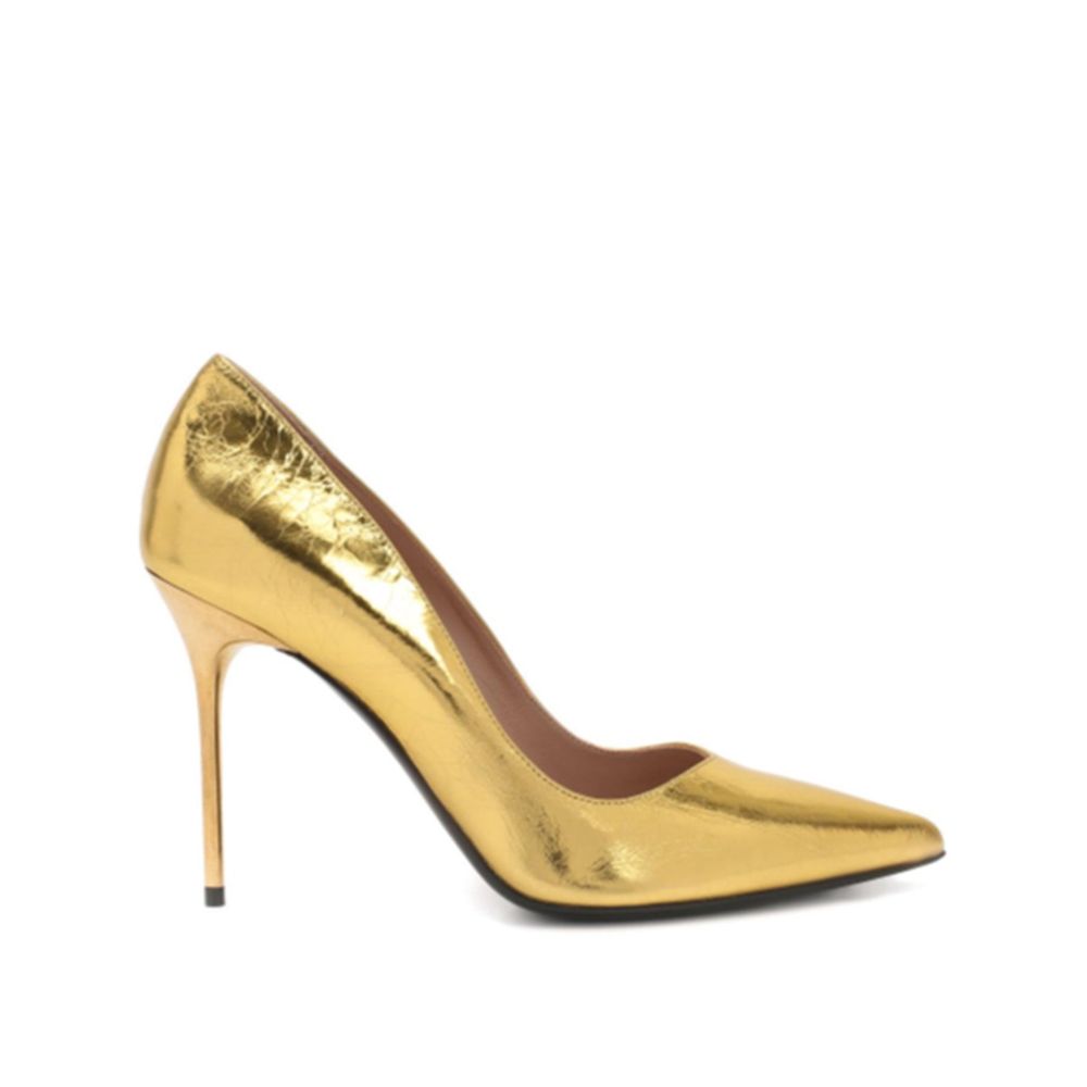 Balmain Gold Calfskin Pumps
