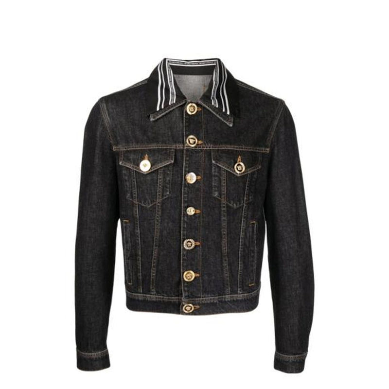 Versace Black Cotton Denim Jacket
