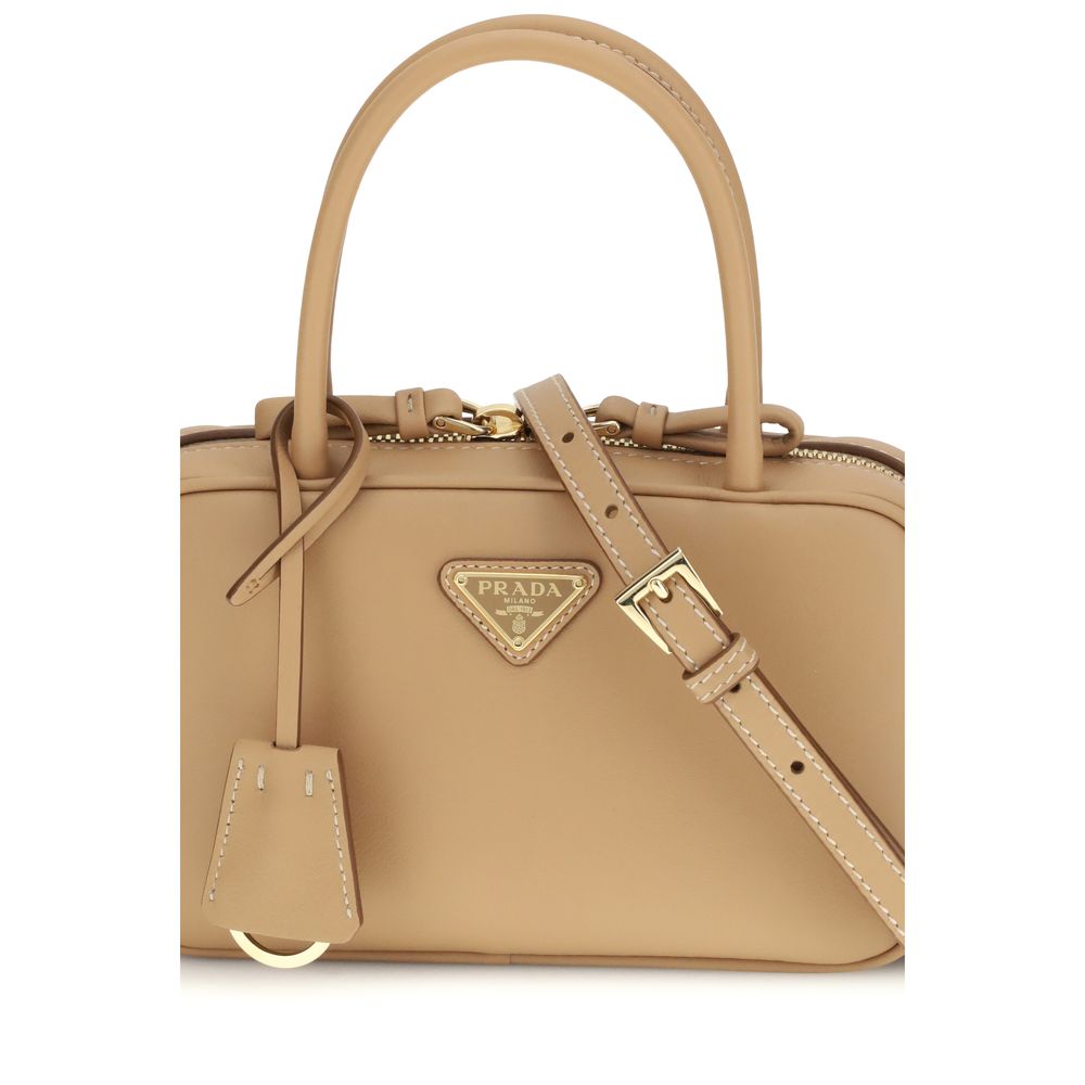 Prada Beige Calf Leather Bos Taurus Handbag - ClickThatClicks 