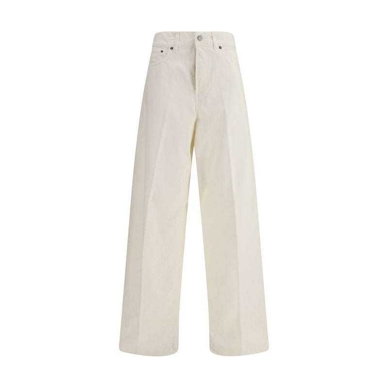 Haikure White Cotton Straight-Leg Jeans