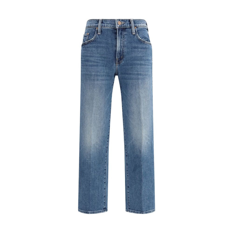 Mother Denim Blue Cotton Relaxed Fit Jeans