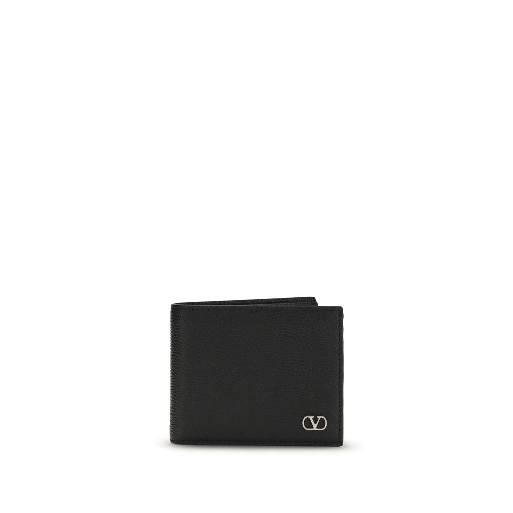 Valentino Garavani Black Calf Leather Bos Taurus Wallet - ClickThatClicks 